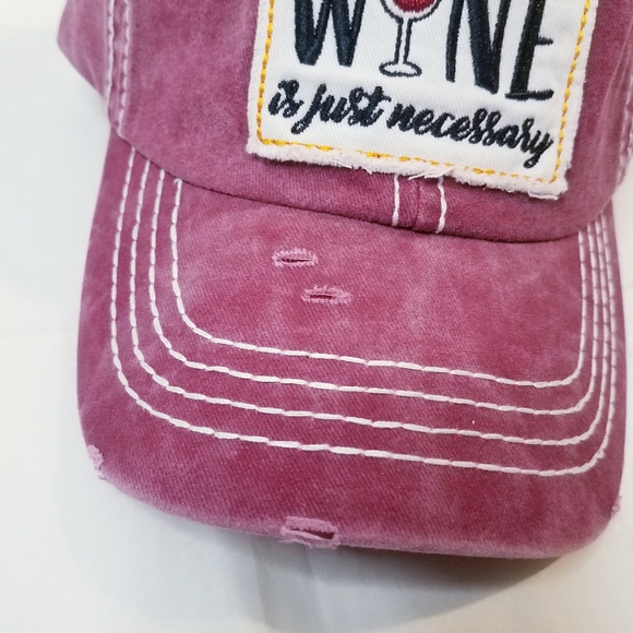 Hat Sometimes Wine is Just Necessary Logo Novelty - Picture 4 of 8